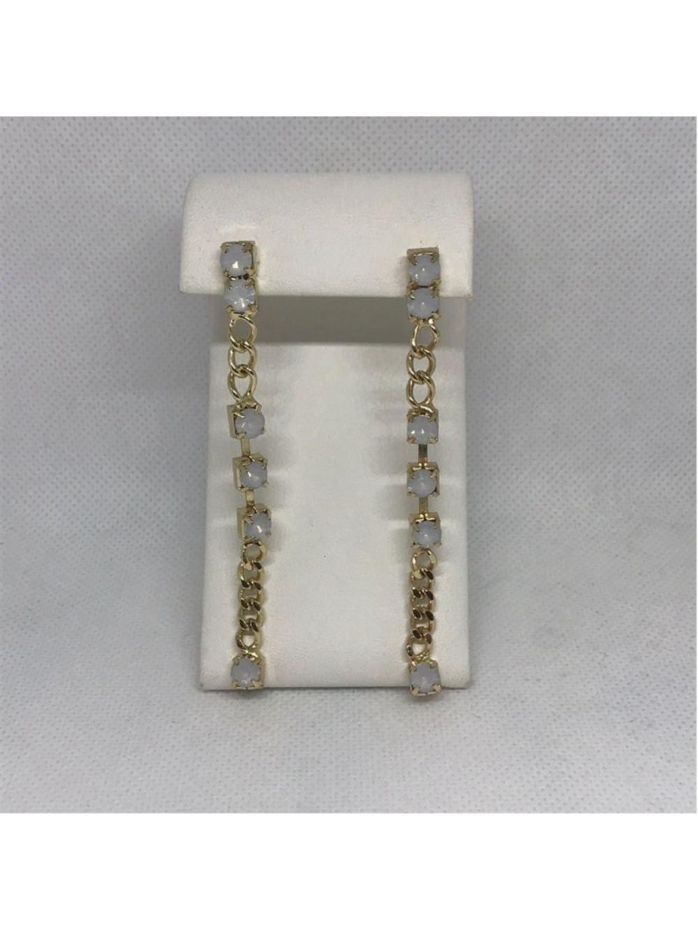 WHITE GEM EARRINGS
